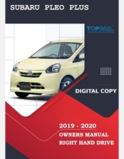 SUBARU PLEO PLUS 2019-2020 OWNERS MANUAL IN ENGLISH